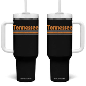 Vintage Tennessee Tumbler With Handle Retro Classic TN Orange Print Retro Three Stripe TS10 One Size: 40 oz Black Print Your Wear