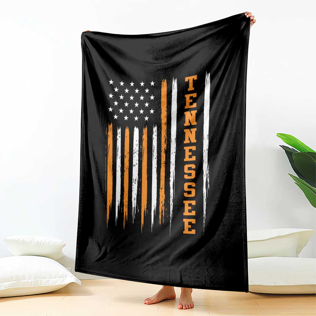 Vintage Tennessee Throw Blanket Retro Classic TN Orange Print Retro American Flag TS10 Print Your Wear