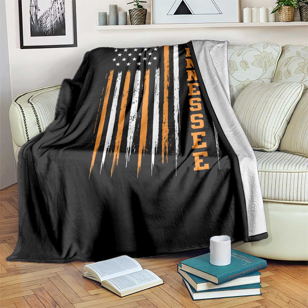 Vintage Tennessee Throw Blanket Retro Classic TN Orange Print Retro American Flag TS10 Print Your Wear
