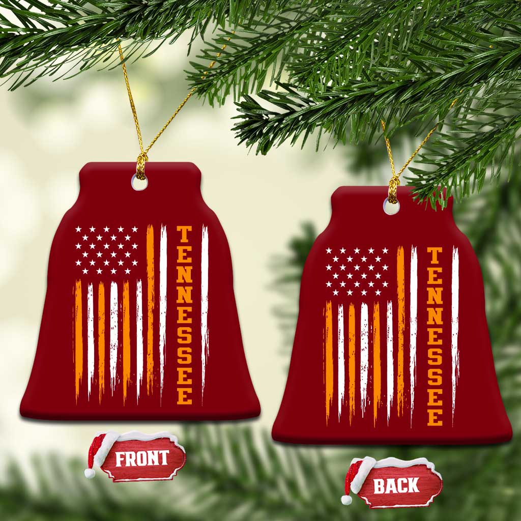 Vintage Tennessee Ceramic Ornament Retro Classic TN Orange Print Retro American Flag TS10 Print Your Wear