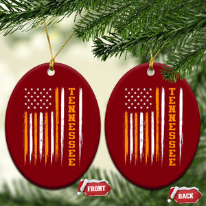 Vintage Tennessee Ceramic Ornament Retro Classic TN Orange Print Retro American Flag TS10 Print Your Wear