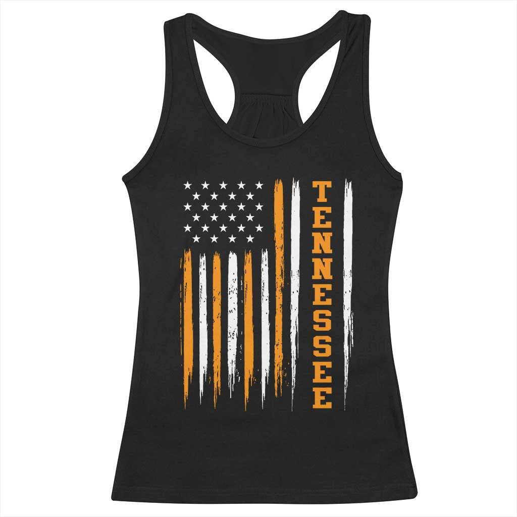 Vintage Tennessee Racerback Tank Top Retro Classic TN Orange Print Retro American Flag TS10 Black Print Your Wear