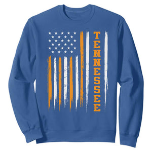 Vintage Tennessee Sweatshirt Retro Classic TN Orange Print Retro American Flag TS10 Royal Blue Print Your Wear