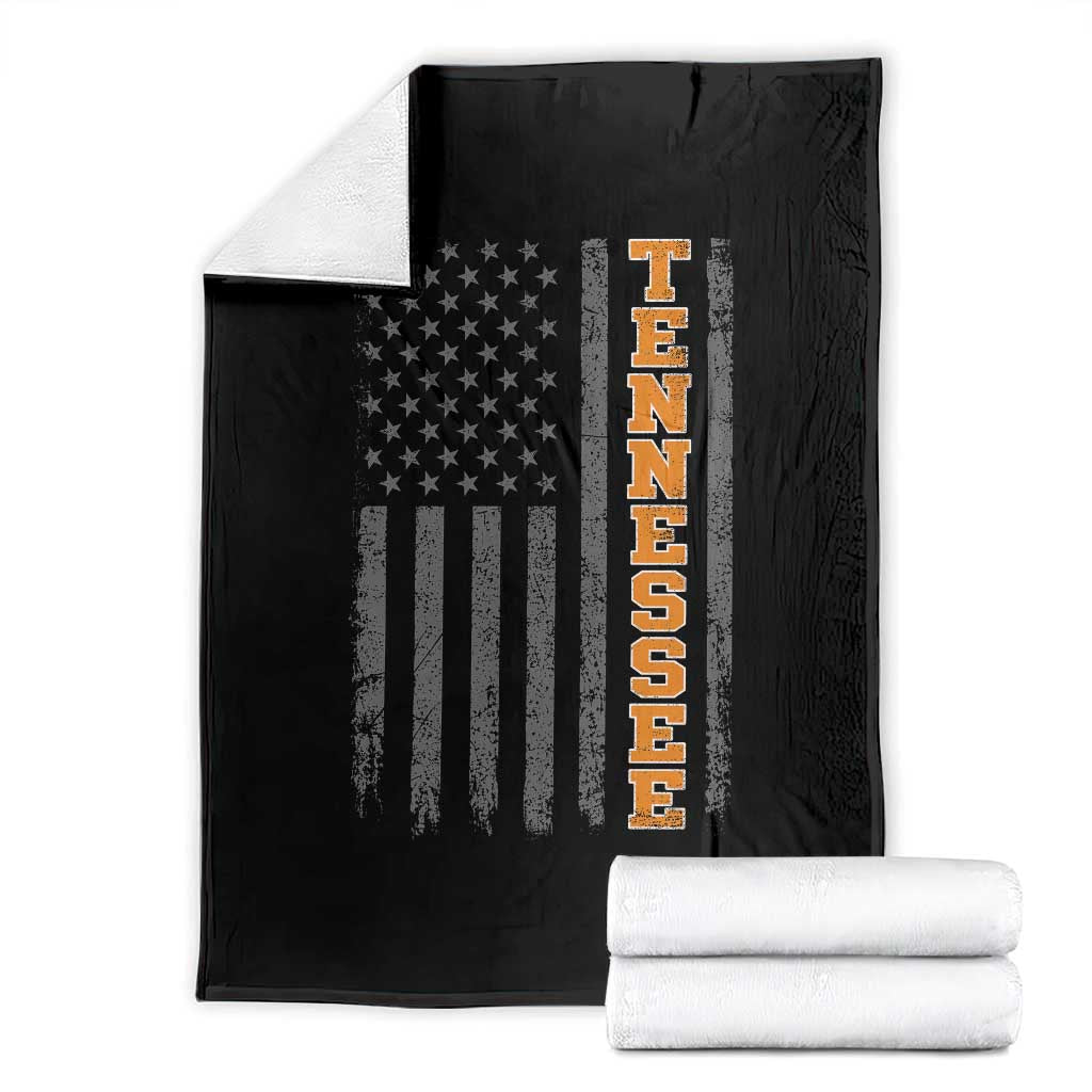 Vintage Tennessee Throw Blanket Retro Orange TN American Flag Patriotic US State TS10 Black Print Your Wear