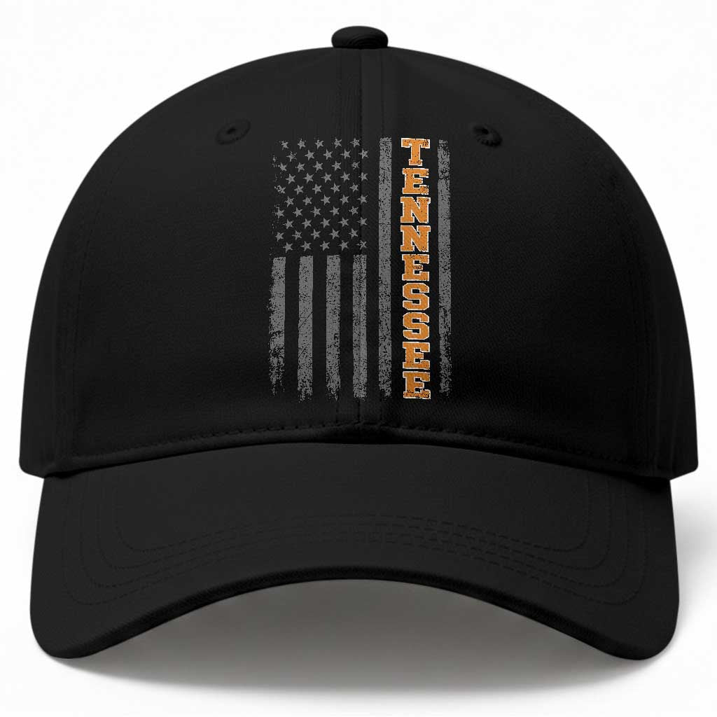 Vintage Tennessee Baseball Cap Retro Orange TN American Flag Patriotic US State TS10 Print Your Wear