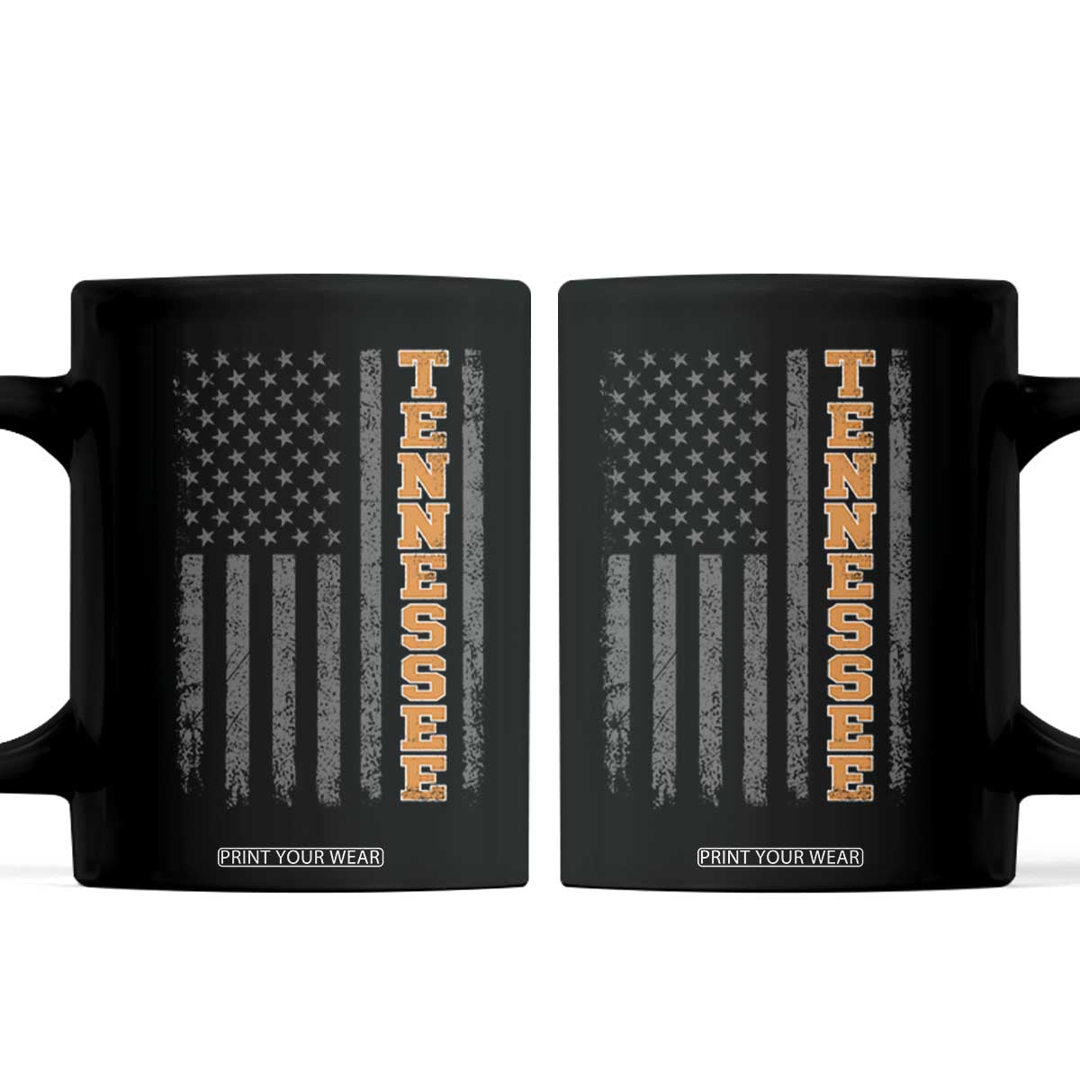 Vintage Tennessee Coffee Mug Retro Orange TN American Flag Patriotic US State TS10 Black Print Your Wear