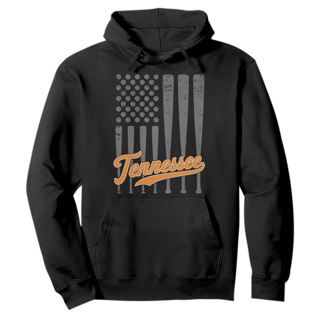 Vintage Tennessee Hoodie Retro Classic TN Orange Print Retro Baseball American US Flag TS10 Black Print Your Wear