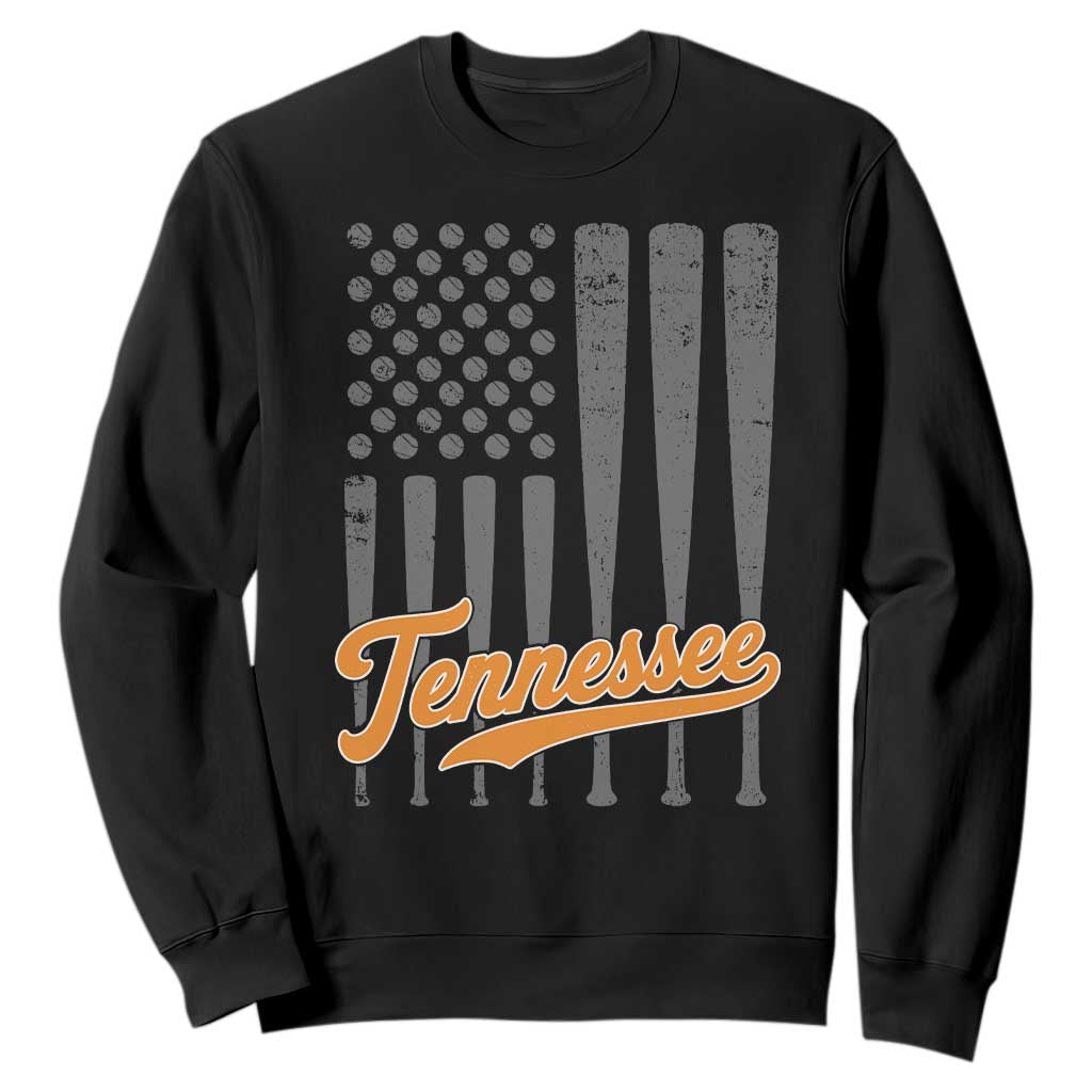Vintage Tennessee Sweatshirt Retro Classic TN Orange Print Retro Baseball American US Flag TS10 Black Print Your Wear
