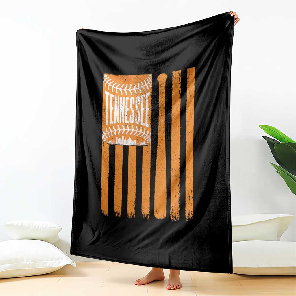 Vintage Tennessee Throw Blanket Retro Classic TN Orange Retro Baseball American US Flag TS10 Print Your Wear
