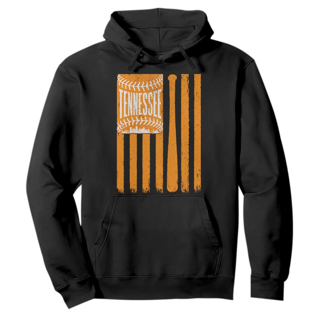 Vintage Tennessee Hoodie Retro Classic TN Orange Retro Baseball American US Flag TS10 Black Print Your Wear