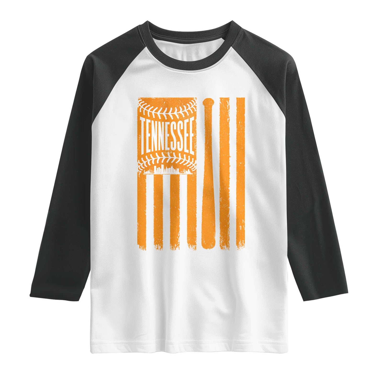 Vintage Tennessee Raglan Shirt Retro Classic TN Orange Retro Baseball American US Flag TS10 White Black Print Your Wear