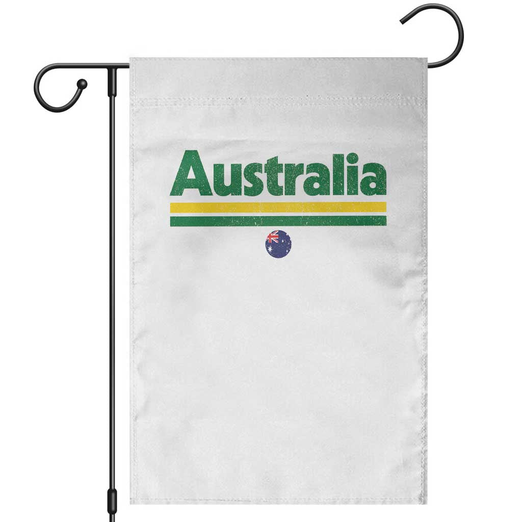 Australia Fan Garden Flag Retro Vintage Flag Green Yellow Country Pride Distressed Graphic TS10 White Print Your Wear