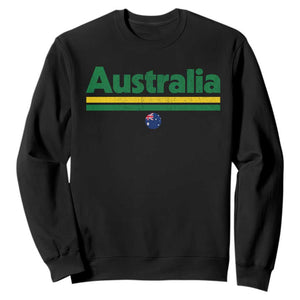 Australia Fan Sweatshirt Retro Vintage Flag Green Yellow Country Pride Distressed Graphic TS10 Black Print Your Wear