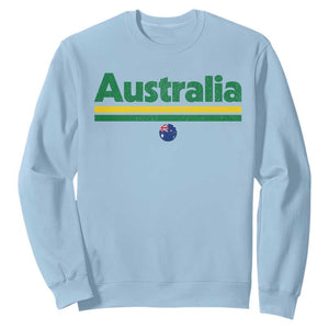 Australia Fan Sweatshirt Retro Vintage Flag Green Yellow Country Pride Distressed Graphic TS10 Light Blue Print Your Wear