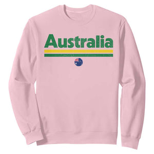 Australia Fan Sweatshirt Retro Vintage Flag Green Yellow Country Pride Distressed Graphic TS10 Light Pink Print Your Wear