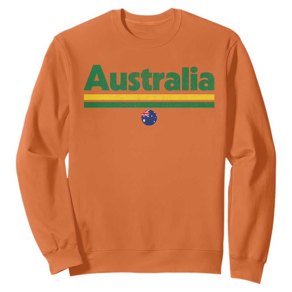Australia Fan Sweatshirt Retro Vintage Flag Green Yellow Country Pride Distressed Graphic TS10 Orange Print Your Wear