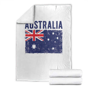 Vintage Australia Flag Throw Blanket Distressed Patriotic Country Pride Graphic TS10 White Print Your Wear