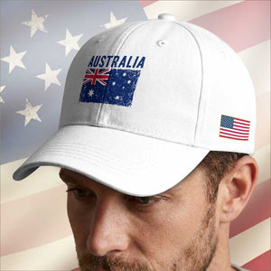 Vintage Australia Flag Baseball Cap Distressed Patriotic Country Pride Graphic TS10 Print Your Wear