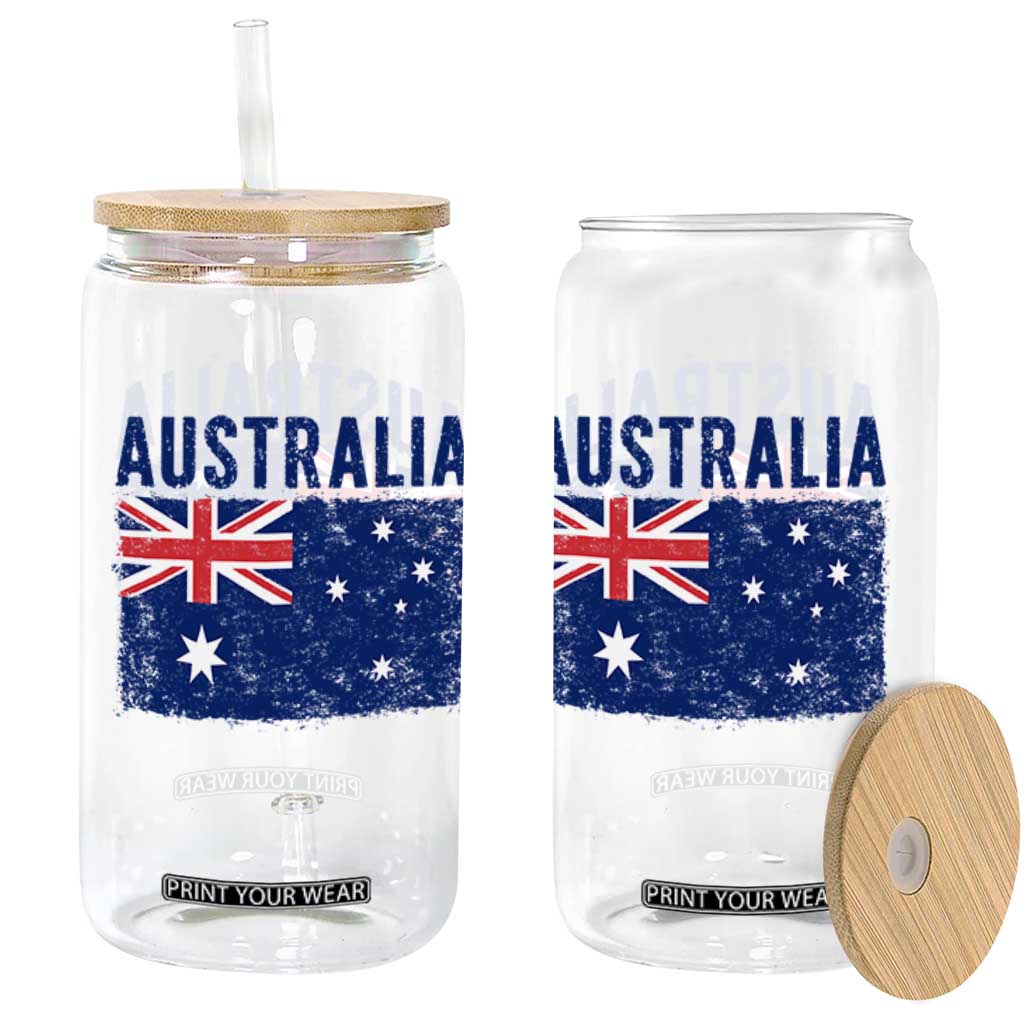 Vintage Australia Flag Glass Can Distressed Patriotic Country Pride Graphic TS10 Print Your Wear