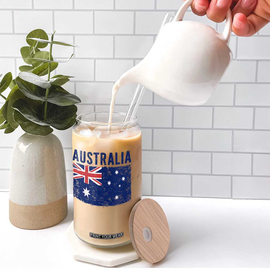 Vintage Australia Flag Glass Can Distressed Patriotic Country Pride Graphic TS10 Print Your Wear