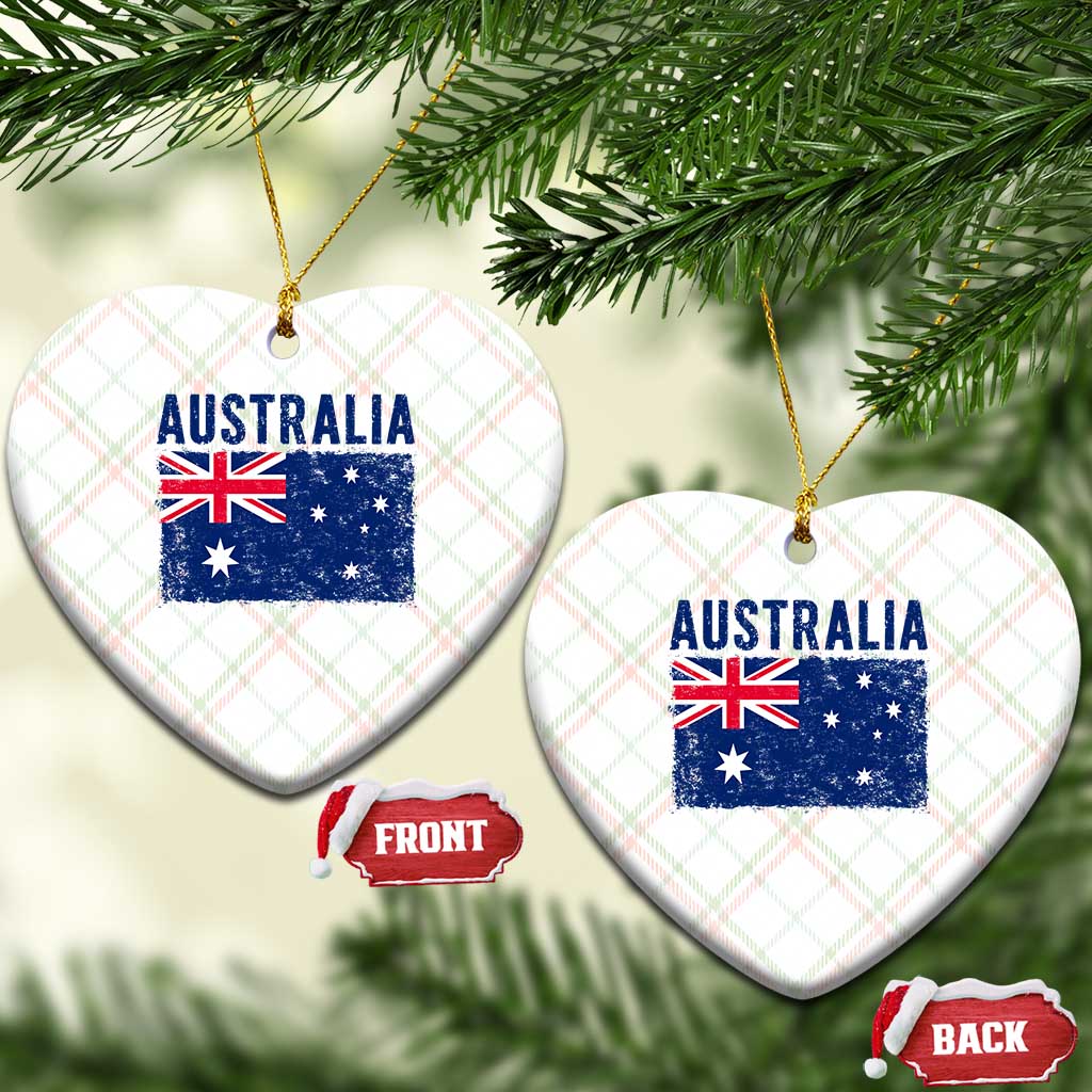 Vintage Australia Flag Ceramic Ornament Distressed Patriotic Country Pride Graphic TS10 Print Your Wear