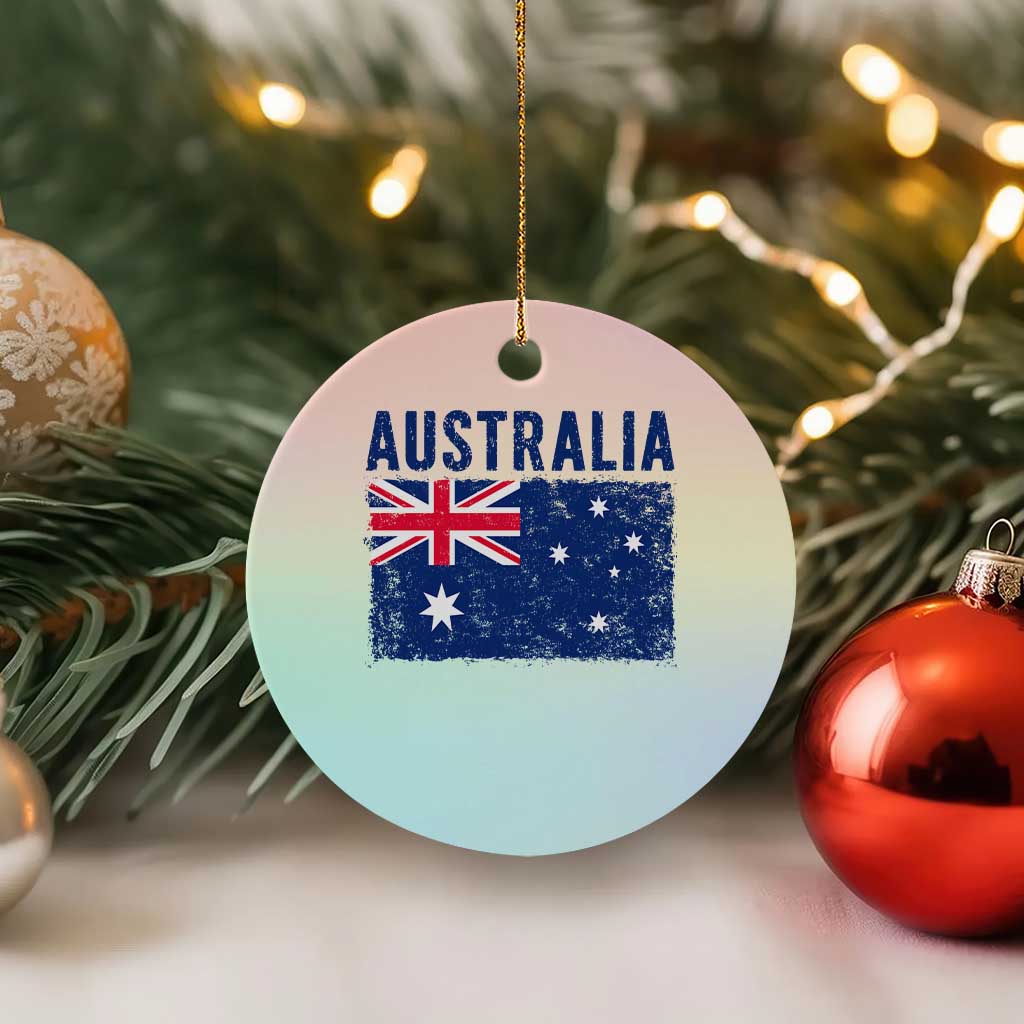 Vintage Australia Flag Ceramic Ornament Distressed Patriotic Country Pride Graphic TS10 1pc Pastel Print Your Wear