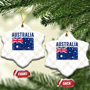 Vintage Australia Flag Ceramic Ornament Distressed Patriotic Country Pride Graphic TS10 Print Your Wear