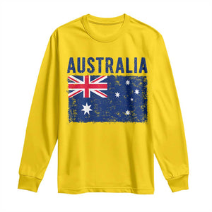 Vintage Australia Flag Long Sleeve Shirt Distressed Patriotic Country Pride Graphic TS10 Daisy Print Your Wear