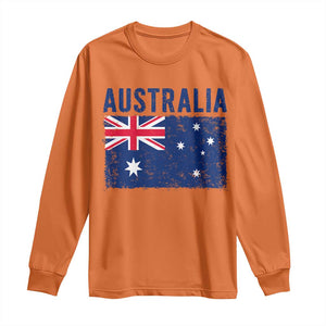 Vintage Australia Flag Long Sleeve Shirt Distressed Patriotic Country Pride Graphic TS10 Orange Print Your Wear