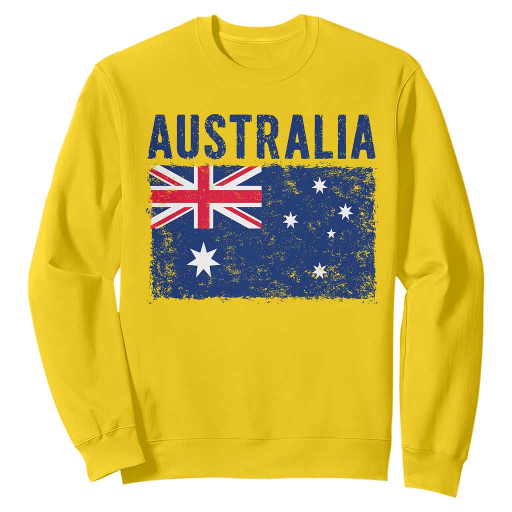 Vintage Australia Flag Sweatshirt Distressed Patriotic Country Pride Graphic TS10 Daisy Print Your Wear