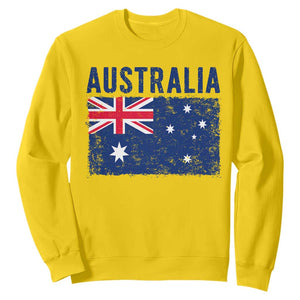 Vintage Australia Flag Sweatshirt Distressed Patriotic Country Pride Graphic TS10 Daisy Print Your Wear