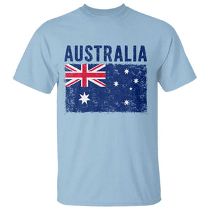 Vintage Australia Flag T Shirt Distressed Patriotic Country Pride Graphic TS10 Light Blue Print Your Wear