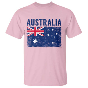 Vintage Australia Flag T Shirt Distressed Patriotic Country Pride Graphic TS10 Light Pink Print Your Wear