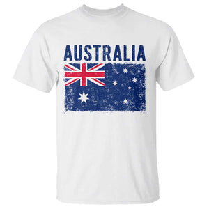 Vintage Australia Flag T Shirt Distressed Patriotic Country Pride Graphic TS10 White Print Your Wear