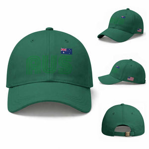 Retro Australia Baseball Cap AUS Green Australian Flag Country Pride Graphic TS10 Baseball Cap Universal Fit Irish Green Print Your Wear