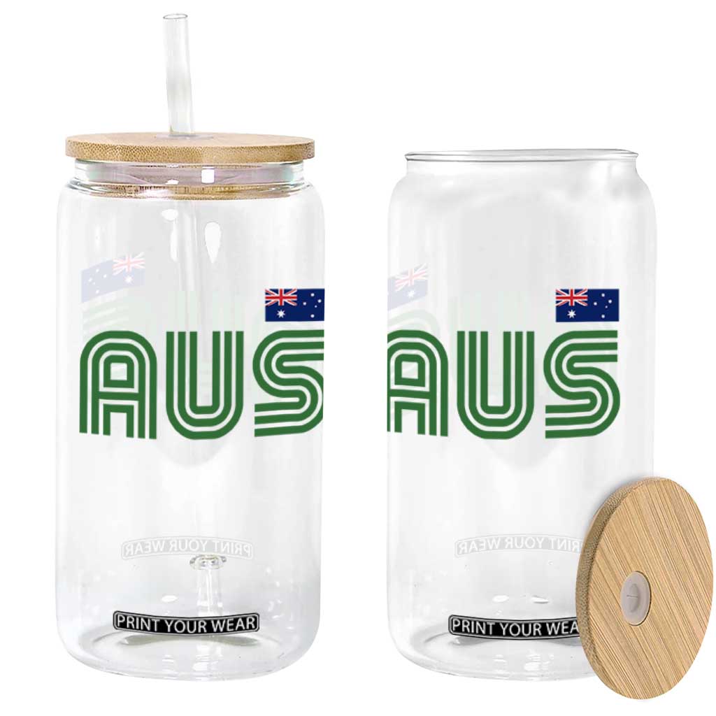 Retro Australia Glass Can AUS Green Australian Flag Country Pride Graphic TS10 Print Your Wear
