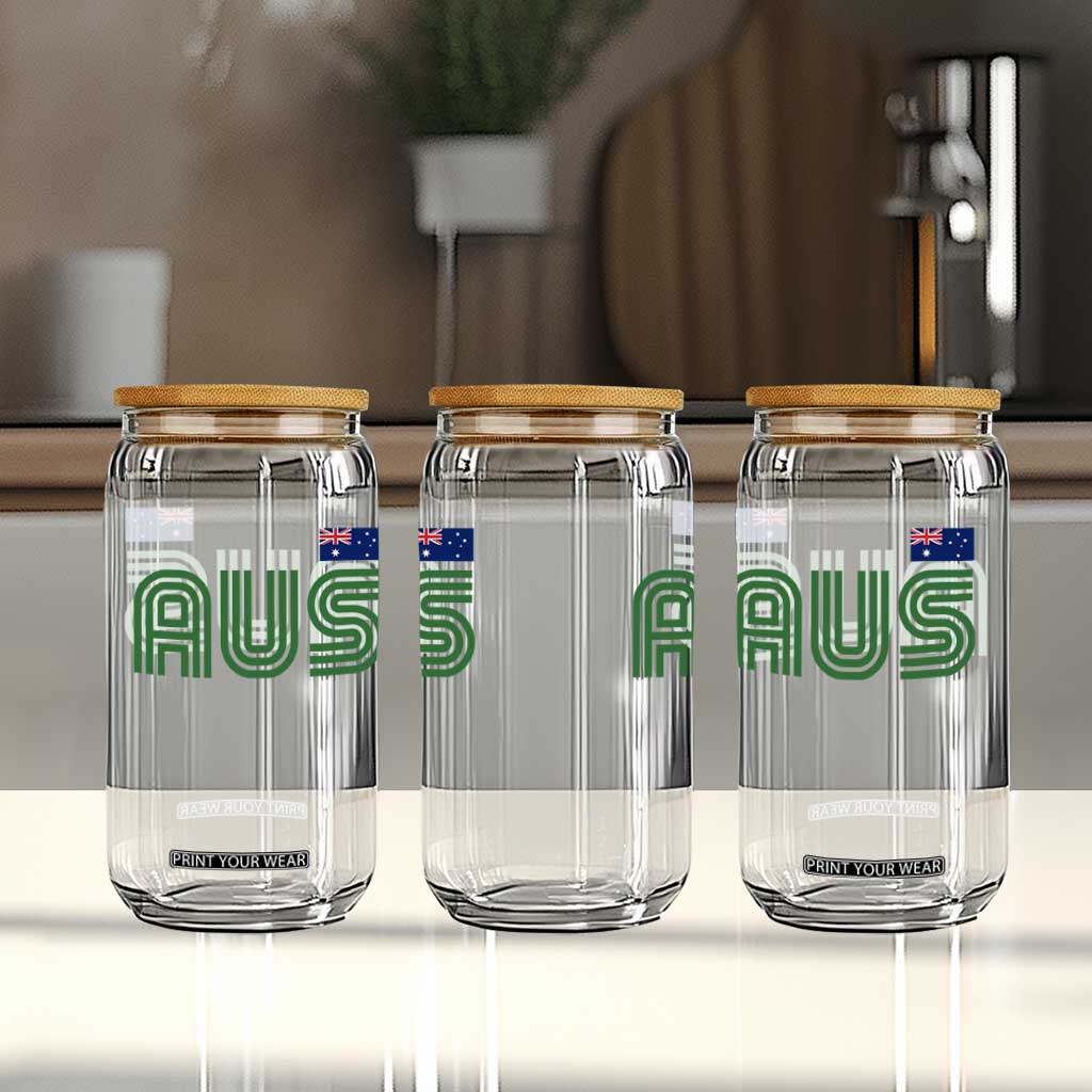 Retro Australia Glass Can AUS Green Australian Flag Country Pride Graphic TS10 Print Your Wear