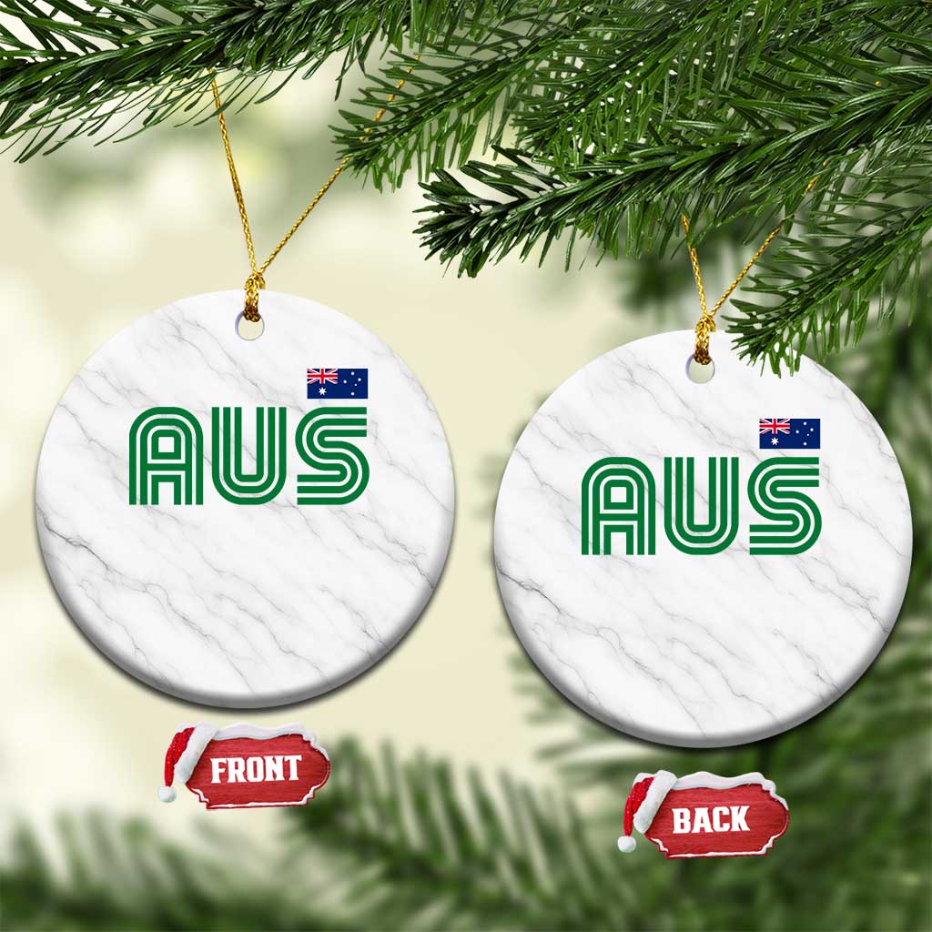 Retro Australia Ceramic Ornament AUS Green Australian Flag Country Pride Graphic TS10 1pc White Marble Print Your Wear