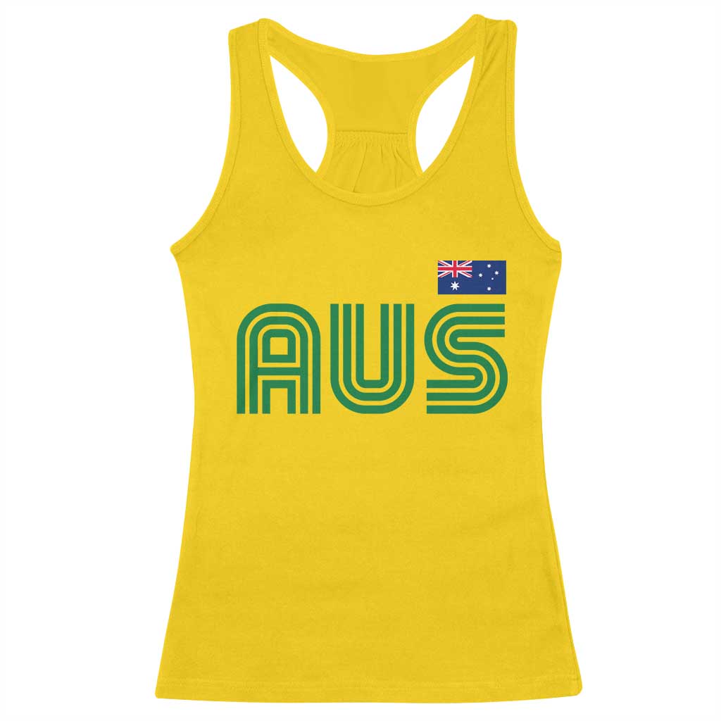Retro Australia Racerback Tank Top AUS Green Australian Flag Country Pride Graphic TS10 Daisy Print Your Wear