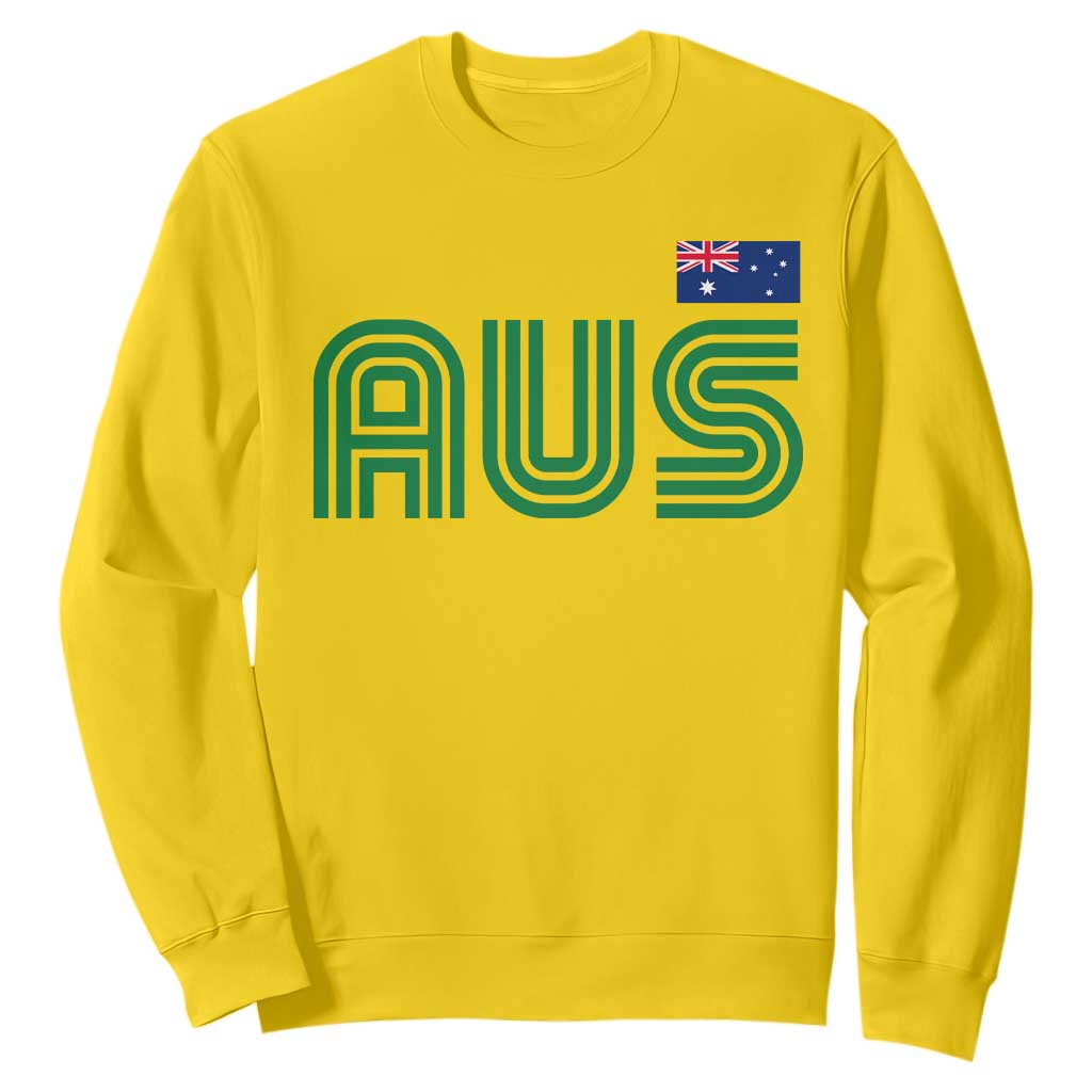Retro Australia Sweatshirt AUS Green Australian Flag Country Pride Graphic TS10 Daisy Print Your Wear