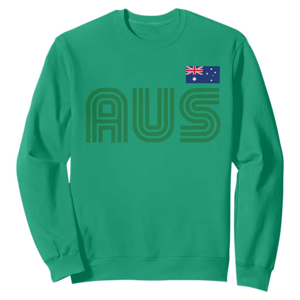 Retro Australia Sweatshirt AUS Green Australian Flag Country Pride Graphic TS10 Irish Green Print Your Wear