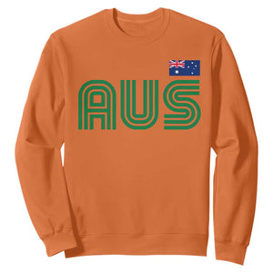 Retro Australia Sweatshirt AUS Green Australian Flag Country Pride Graphic TS10 Orange Print Your Wear