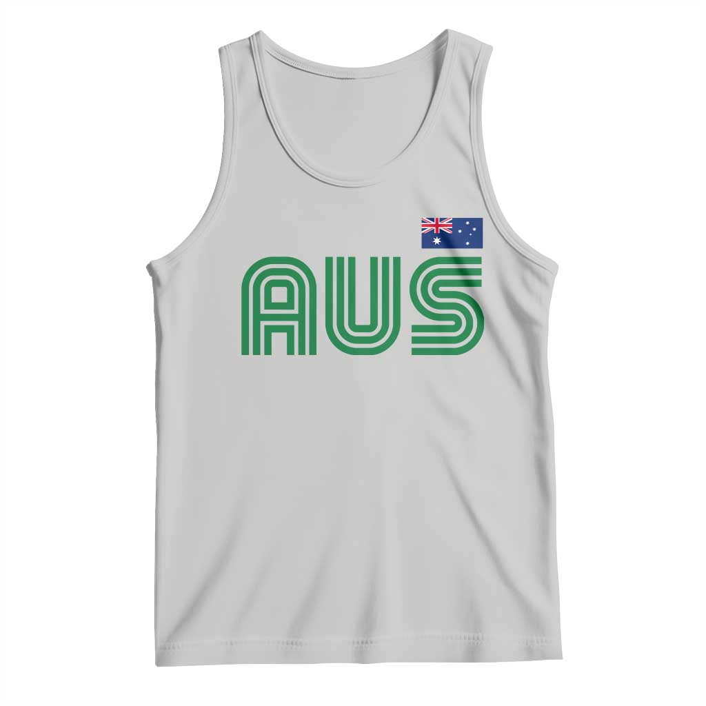 Retro Australia Tank Top AUS Green Australian Flag Country Pride Graphic TS10 Ash Print Your Wear