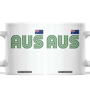 Retro Australia Coffee Mug AUS Green Australian Flag Country Pride Graphic TS10 White Print Your Wear