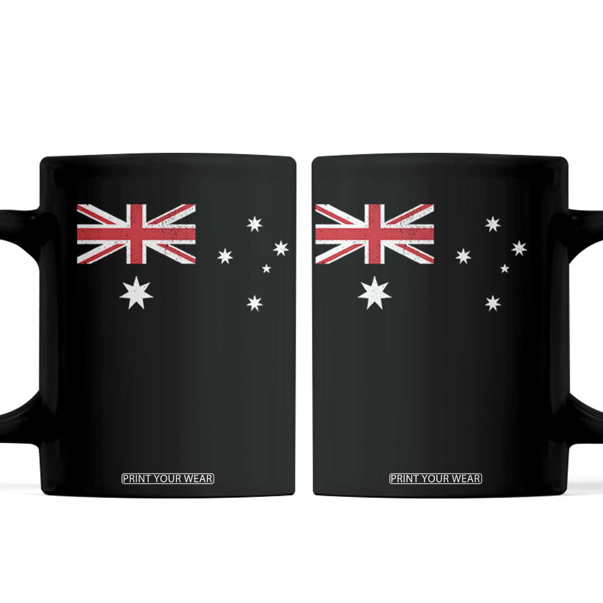 Vintage Australian Flag Coffee Mug Australia Distressed Patriotic Southern Cross Country Pride Graphic TS10 Black Print Your Wear
