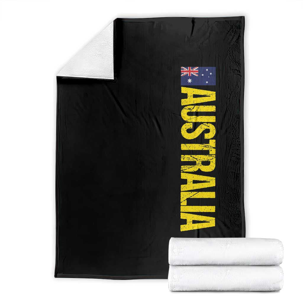 Australia Flag Throw Blanket Patriotic Country Pride Vertical Text Graphic TS10 Black Print Your Wear