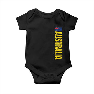 Australia Flag Baby Onesie Patriotic Country Pride Vertical Text Graphic TS10 Black Print Your Wear