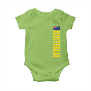 Australia Flag Baby Onesie Patriotic Country Pride Vertical Text Graphic TS10 Lime Print Your Wear