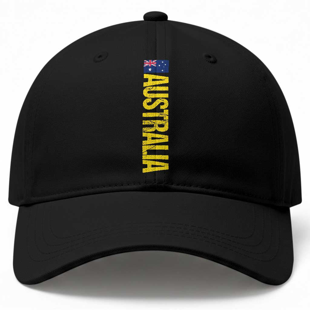 Australia Flag Baseball Cap Patriotic Country Pride Vertical Text Graphic TS10 Print Your Wear