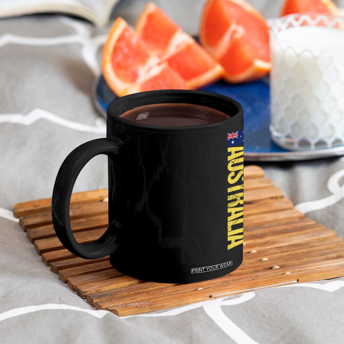 Australia Flag Coffee Mug Patriotic Country Pride Vertical Text Graphic TS10 Print Your Wear